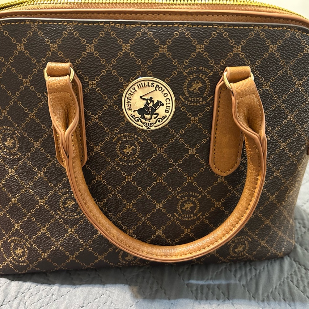 Beverly Hills Polo Club Brown and Tan Handbag